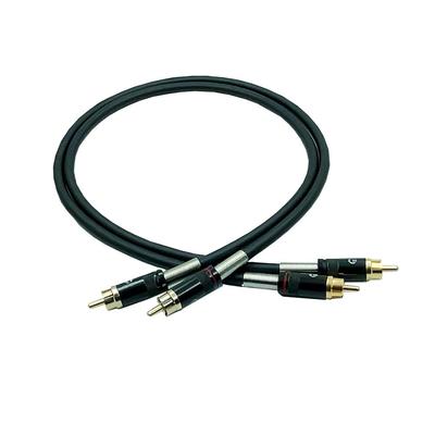 MOGAMI 2534 RCA Аудиолинейный кабель с REAN NYS366BG (Набор 2) (НЕЙТРИК) (Черный, 25см)