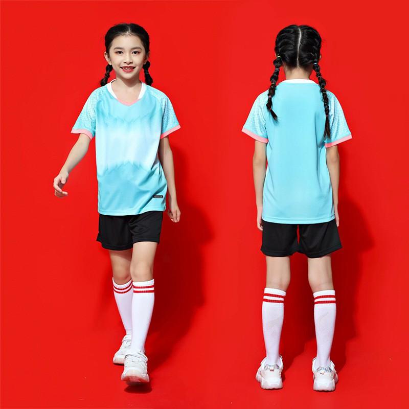 Kids Sports Set 4pcs Short Sleeve T-Shirt Shorts Compression Base Layer Badminton Tennis Volleyball Training Competition