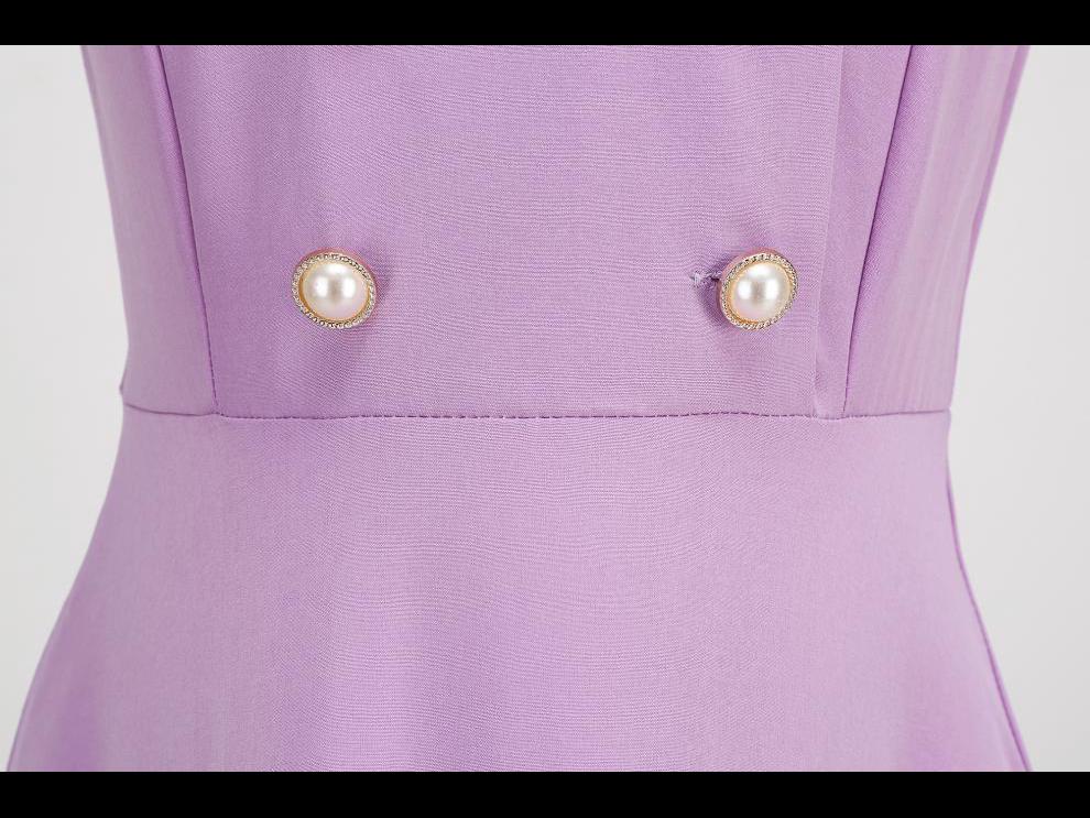 Летнее ретро-платье 2023 года с короткими рукавами и однотонным принтом