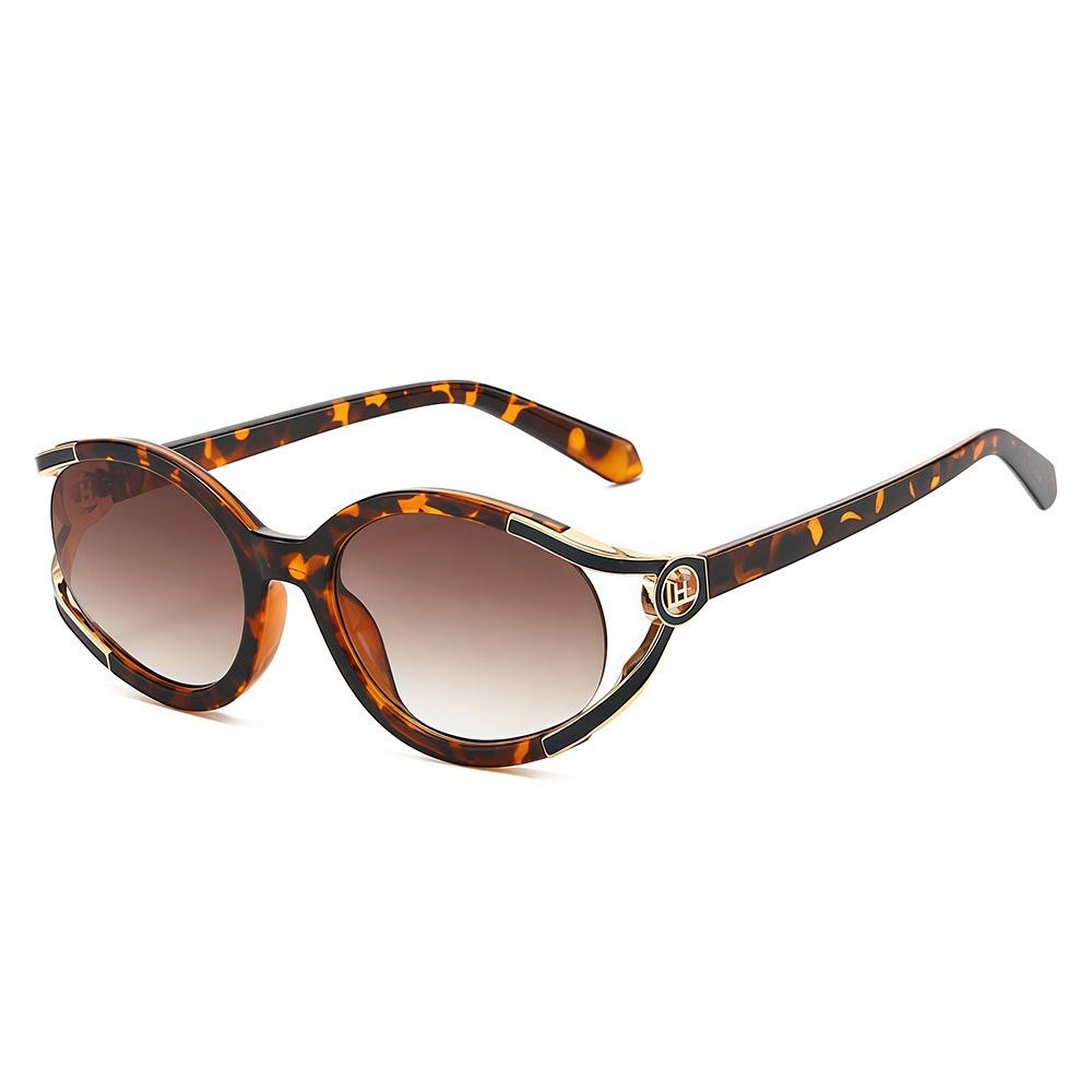 New oval fashion hollow sunglasses ins European and American personalized Xiaoxiangfeng outdoor street shot UV-proof sunglasses