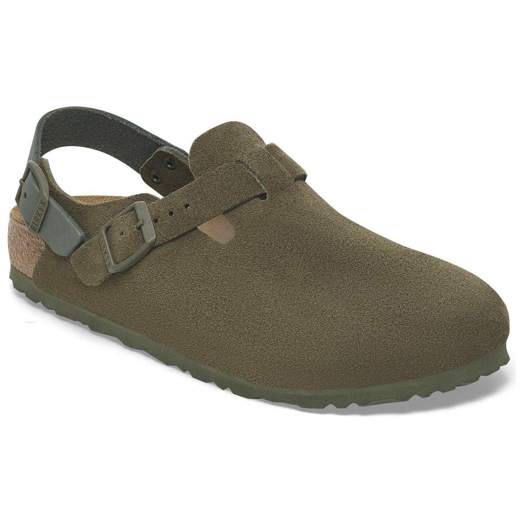 Birkenstock Токио Замшевые Удобные Универсальные Простые Для Поездок Модные Трендовые Шлепанцы Сандалии Унисекс Оливково-Зеленые 1029912