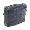 Used BOTTEGA VENETA Intrecciato Shoulder Bag leather Navy Used Women