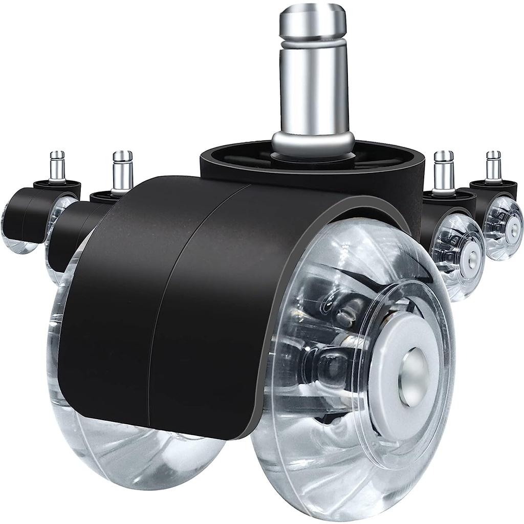 Колесики для офисного стула, набор из 5 двойных роликов диаметром 2 дюйма, сменное колесо для компьютерного стула с двумя шарикоподшипниками, сверхпрочные резиновые ролики