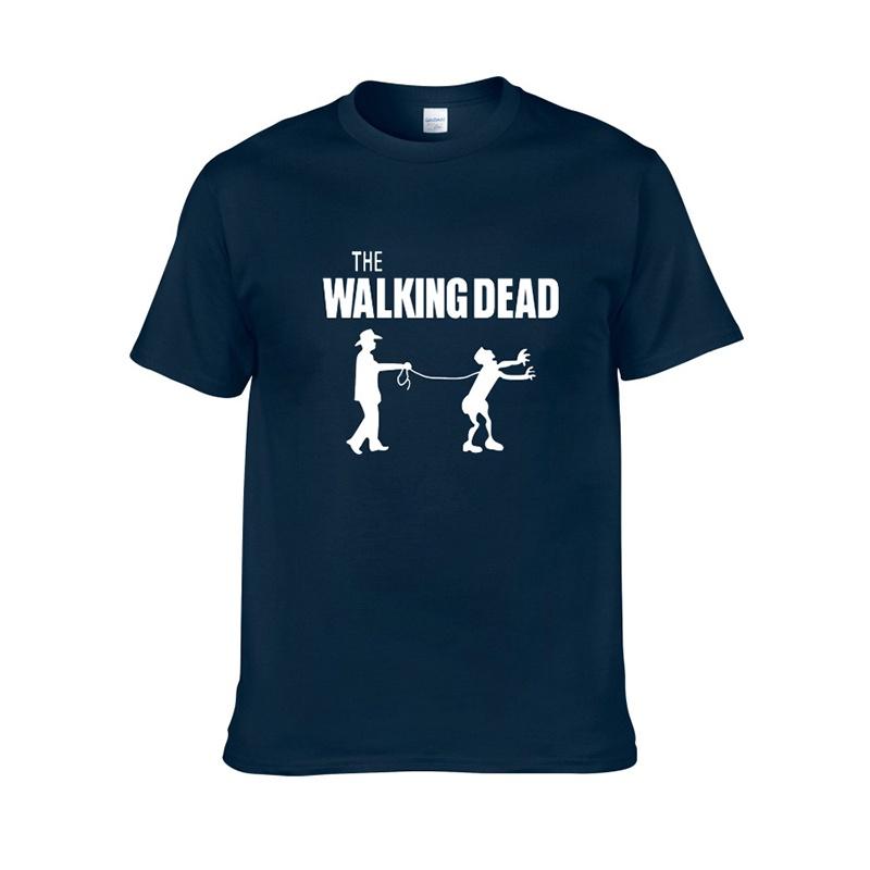 Качественная мужская хлопковая повседневная футболка с коротким рукавом The Walking Dead для всех сезонов