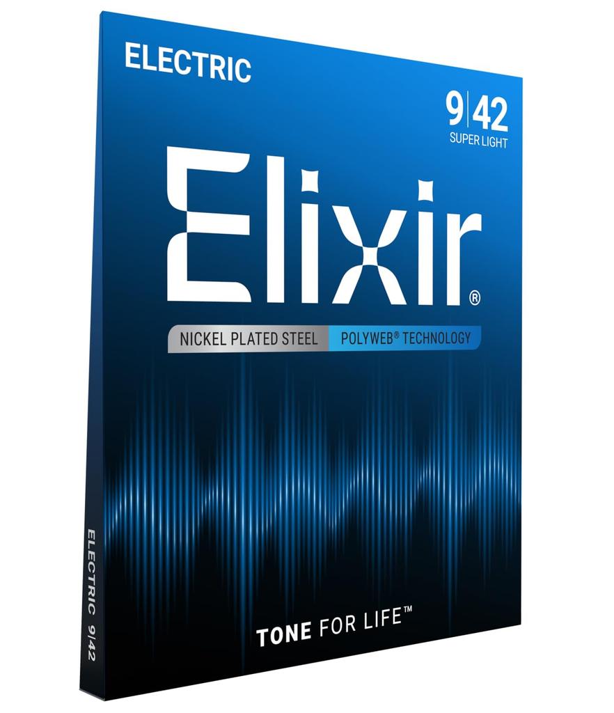 Струны для электрогитары Elixir POLYWEB Super Light .009-.042 #12000