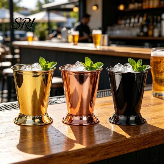 Temperature Retaining Wine Glass Cocktail Stainless Steel Julep Cups 400ml Reusable Southern-style Elegant Metal Drinkware for Home Bar Use