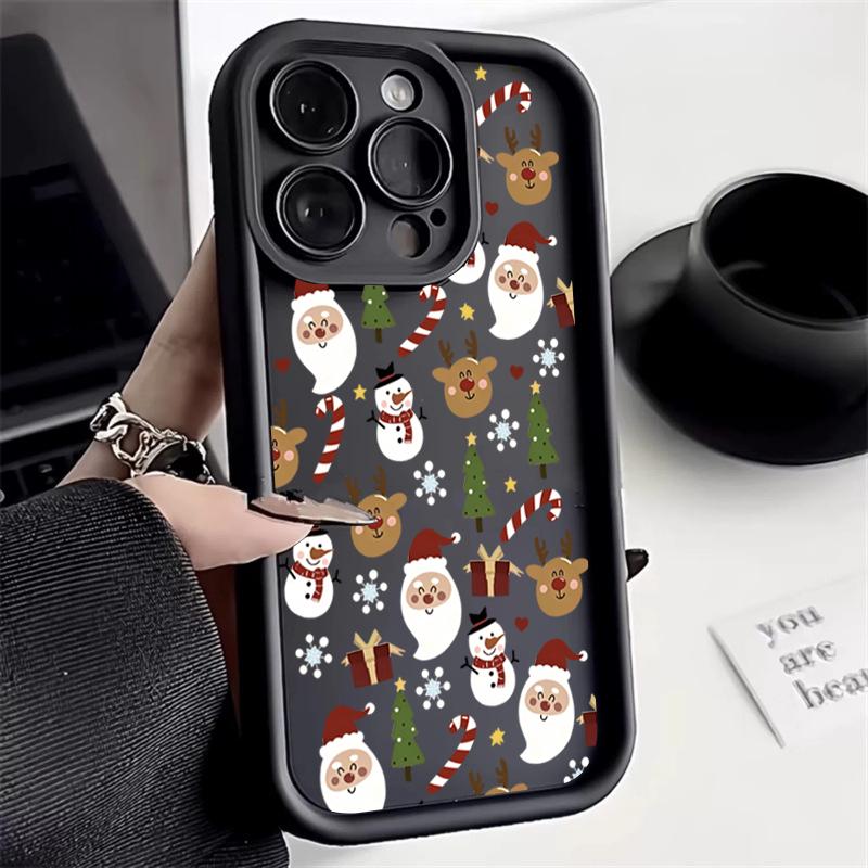 Милый Рождественский Узор Силиконовый Чехол Для Телефона Для Xiaomi Mi 15 14T 14 13T 13 12 11 Lite 4G NE Poco X6 X5 X3 F5 F6 M6 X7 Pro Чехол