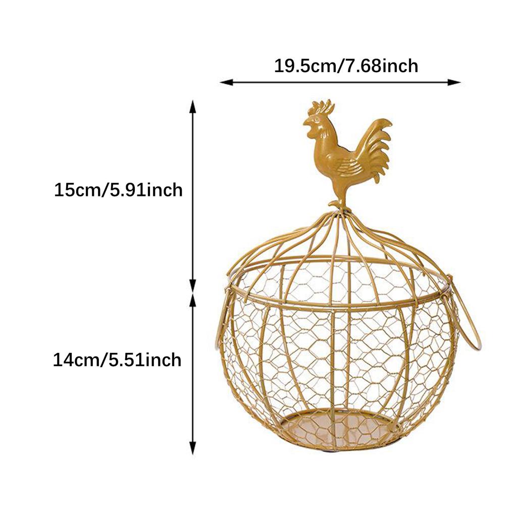 Металлическая проволочная корзина для яиц для сбора свежих яиц Прочный универсальный держатель для яиц для обеденного стола, кухонной столешницы, фермерского дома