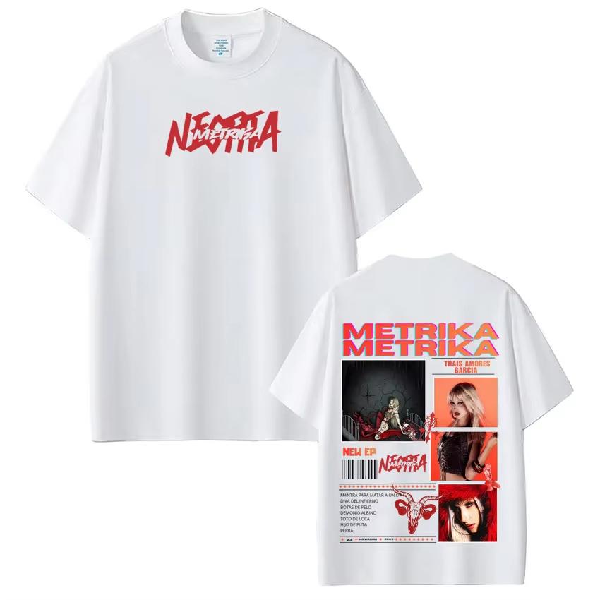 singer metrika New album Tour printed Tshirt men women Aesthetic trendy Shortsleeved pure cotton casual Harajuku Tshirts