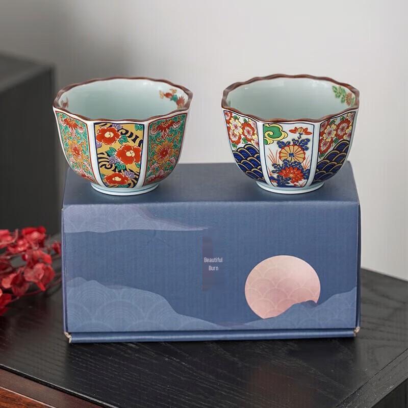 Japanese Mino Ware Old Imari Master Tea Cups Gift Set