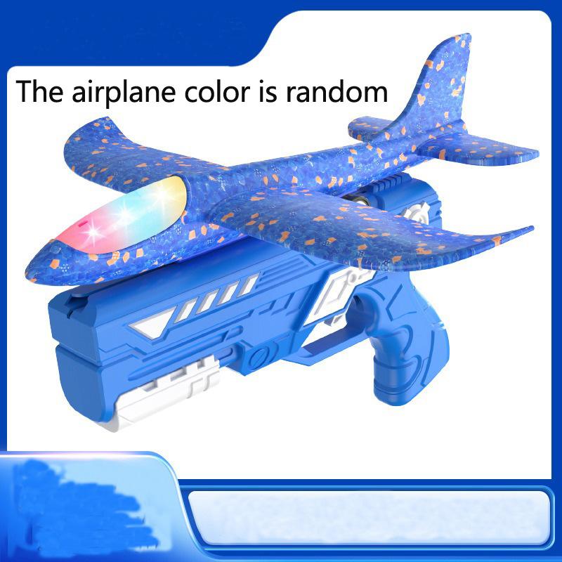 Children'S Outdoor Three In One Foam Soft Elastic Toy Gun, Hand Thrown Ejection Aircraft Suit, Foam Aircraft Color Random