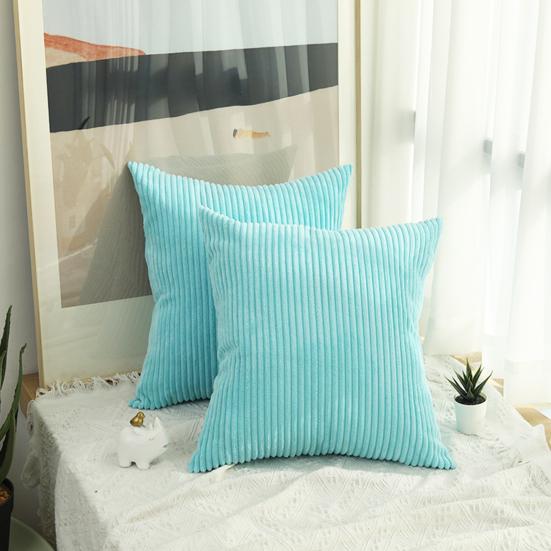 Плюшевая наволочка с полосатой текстурой, однотонная наволочка для украшения дивана, наволочка для подушки для гостиной, спальни, наволочка для подушки на сиденье автомобиля