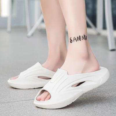 Летние домашние тапочки на платформе с одним словом, модные сандалии с открытым носком, дышащая пляжная обувь