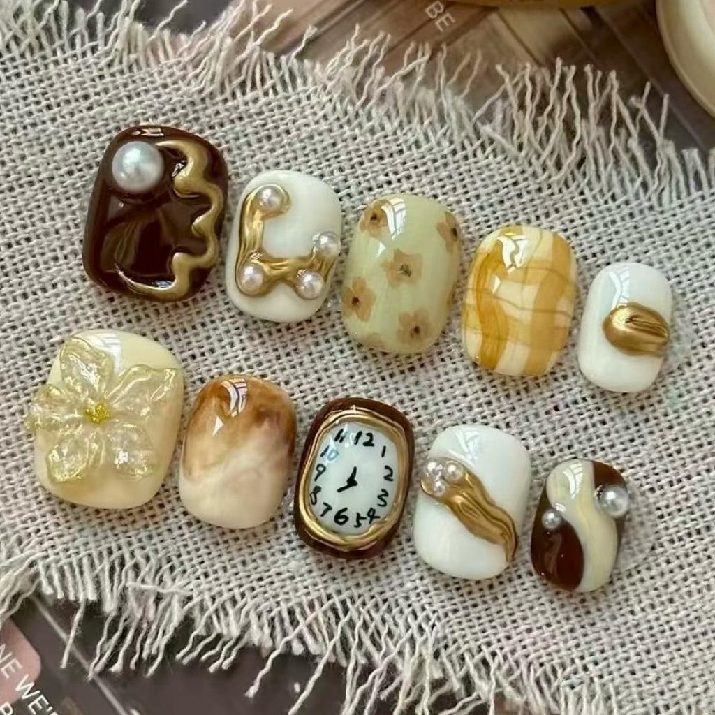 Накладные ногти многоразовые искусственные ногти с дизайном многоразовые накладные ногти пресс-оны глянцевые с полным покрытием акриловые клейкие ногти наклейки для ногтей для женщин