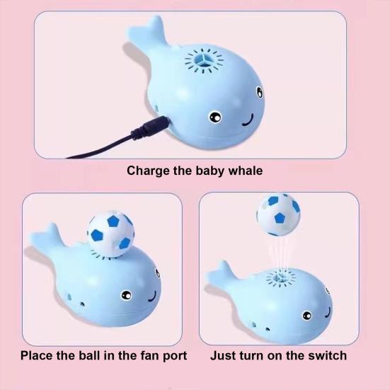 Электрический надувной мяч-кит с 2/4/6 шариками, перезаряжаемый через USB, развивающий подвесной мяч в виде морского животного, интерактивная игрушка для малышей, мальчиков и девочек, подарок