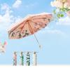 Five-fold Wooden Handle Sunny and Rainy Dual-use Sunscreen and Anti-ultraviolet Color Glue Folding Female Sun Umbrella