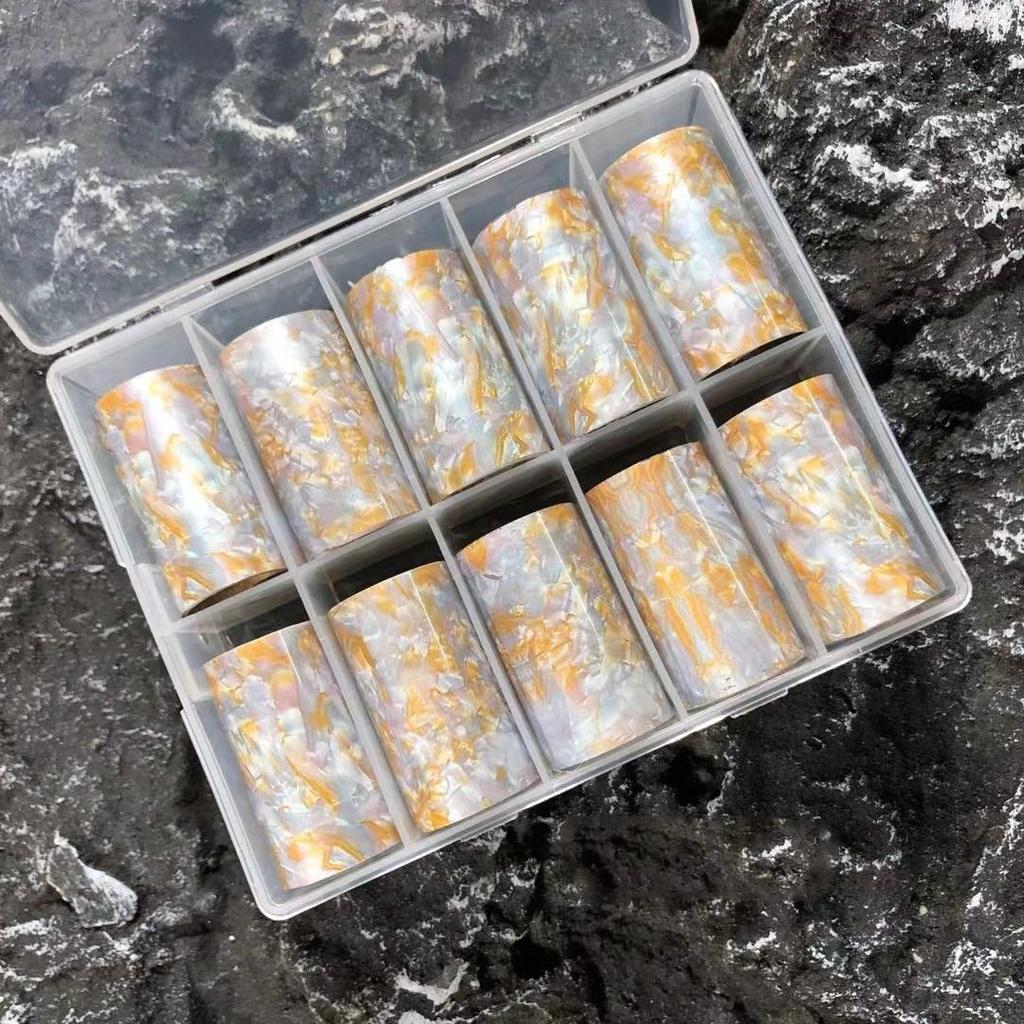 Зимнее звездное небо Осенние наклейки с леопардовым принтом Фольга для ногтей Черепаховый панцирь Янтарь