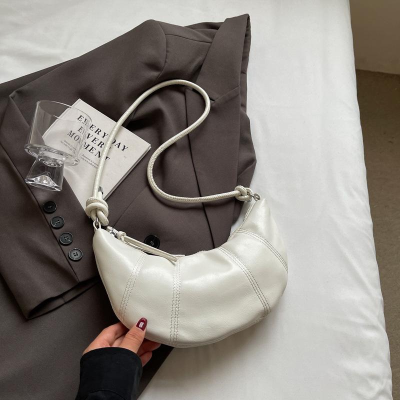 Высококачественная сумка-пельмень из мягкой кожи, женская трендовая модная сумка-полумесяц-круассан 2025, новый зарубежный стиль, на одном плече, через плечо, женская сумка