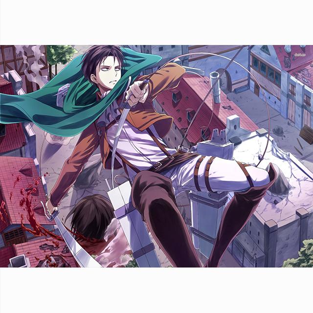 Рамка из цельного дерева, настенная живопись «Атака на Титанов», холст, картины, модульные картины Леви Акермана, HD печатный аниме-плакат, домашний декор для гостиной