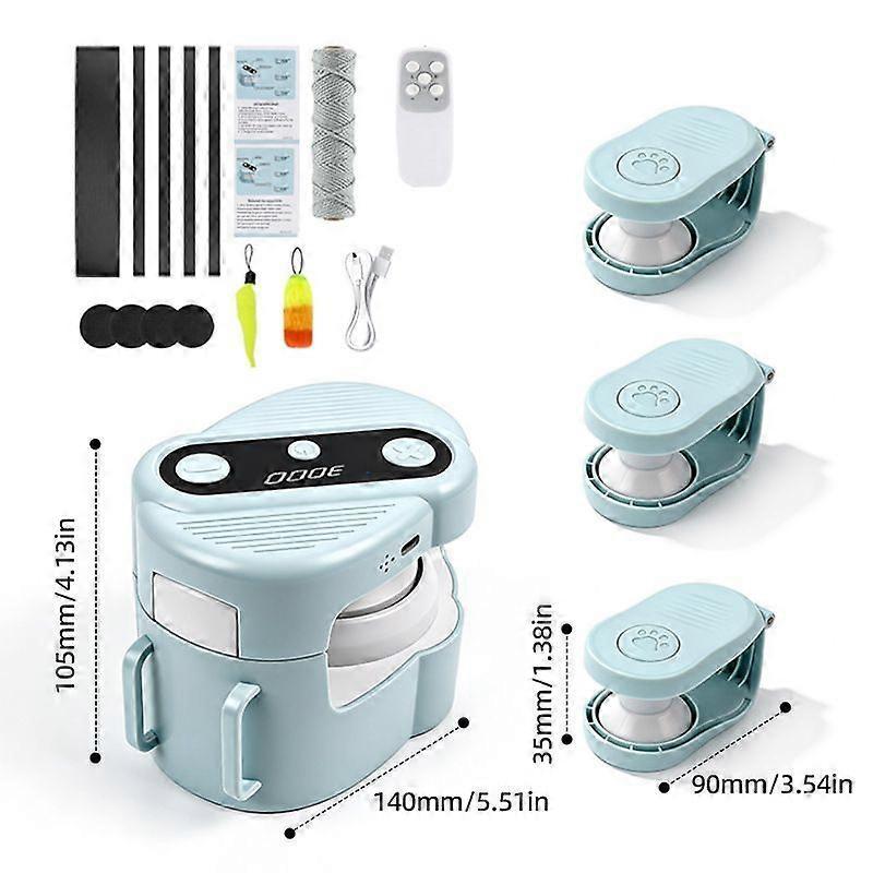 Automatic Interactive Cat Toy Set Remote Control Treadmill with LED Lights & Feather Attachments, Adjustable Speed for Indoor Cats
