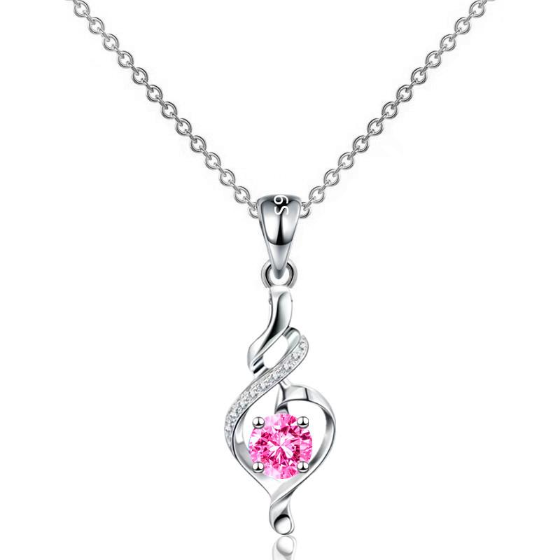 Plated S925 Necklace Ins Niche Net Red Women's Crystal Pendant Collarbone Necklace Ladies Necklace