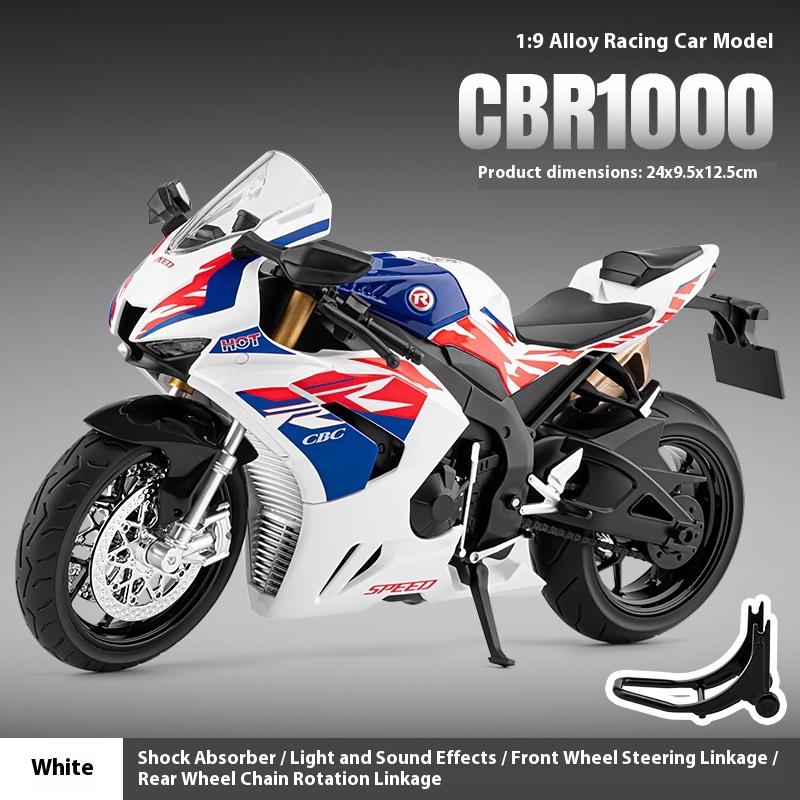 Модель мотоцикла Honda CBR1000 1/12 из сплава, Крутое освещение, Изысканные настольные украшения, Лучшая коллекция для любителей мотоциклов
