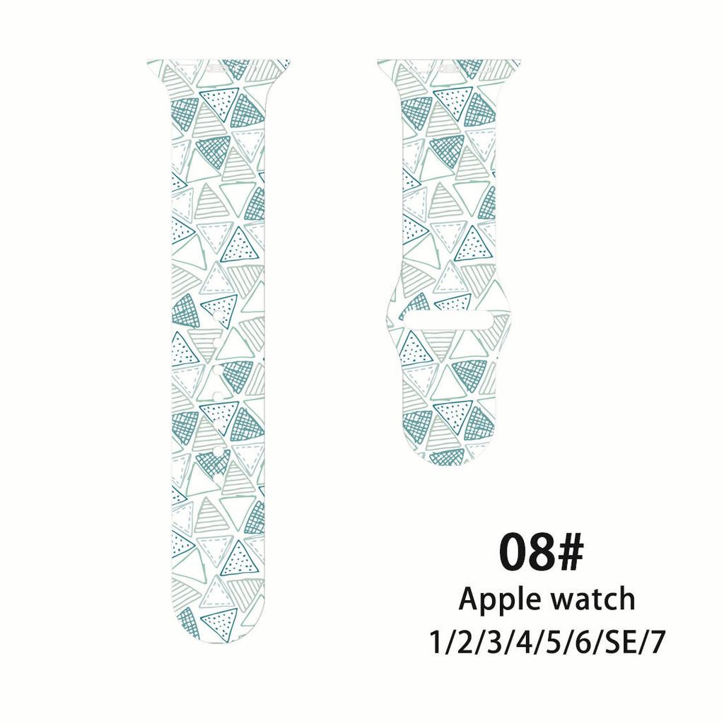 Ремешок Fresh Mori Printed Strap для Apple Watch S10 - мягкий силиконовый спортивный креативный сменный ремешок для iWatch 10/9/8/7/6/5/4/3/2/1/Se/Ultra/Ultra2 49 мм