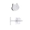 Earrings - LÉA &; ARTHUR - 'CAT' Motifs - 375 White Gold - SILICONOR Stroller System - Child
