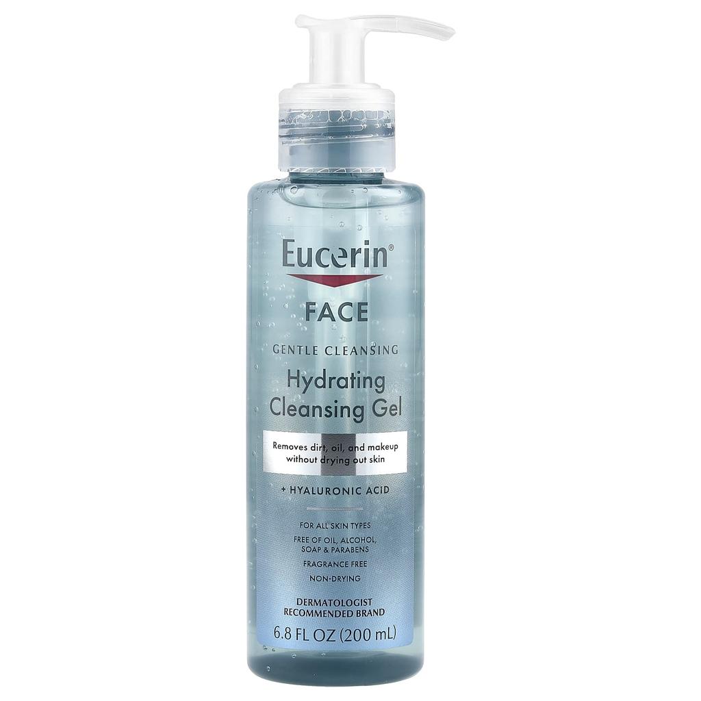 Face Hydrating Cleansing Gel + Hyaluronic Acid, Fragrance Free, 200 Ml (6.8 Fl Oz)