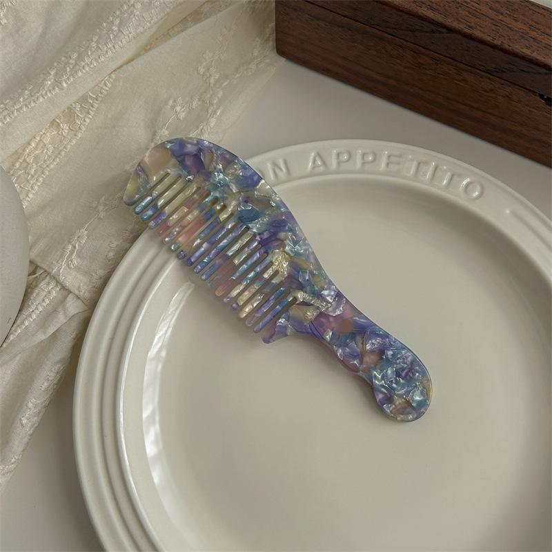 Корейская ретро-расческа с широкими зубьями и уксусной кислотой для вьющихся волос - аксессуар для волос в стиле знаменитостей для женщин