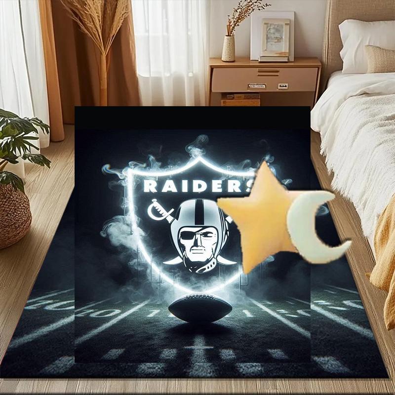 Raiders Football Legacy Printed Office Carpet Chair Cushion Entryway Rug, Rugs for Living Room, Bedroom Christmas gifts