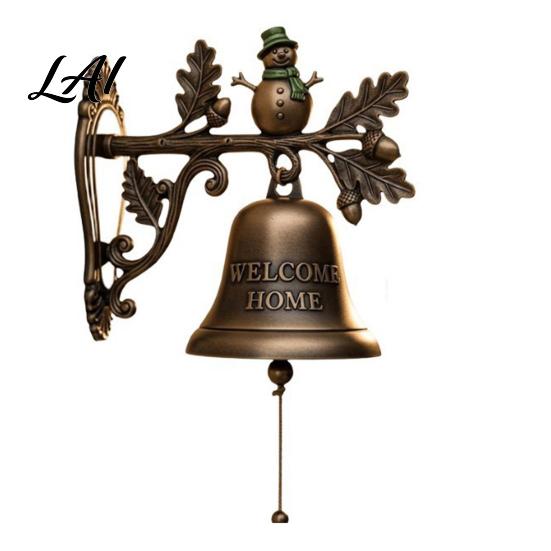 Christmas Gift for Friends Vintage Doorbell Welcome Wall Hanging Deer/Snowman/Santa Claus/Penguin/Witch Decor Wrought Iron Holiday Decor Decorative