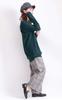 Gold Japan Plus Size Knit Long Long Green Women's Top, V-Neck, Sleeves, suri-3211, 5L,