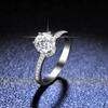 S925 Sterling Silver Ring 1ct Moissanite Six-claw Women's Ring Ring Fashion Classic Jewelry Wedding Ring Proposal Diamond Ring Gift for Girlfriend
