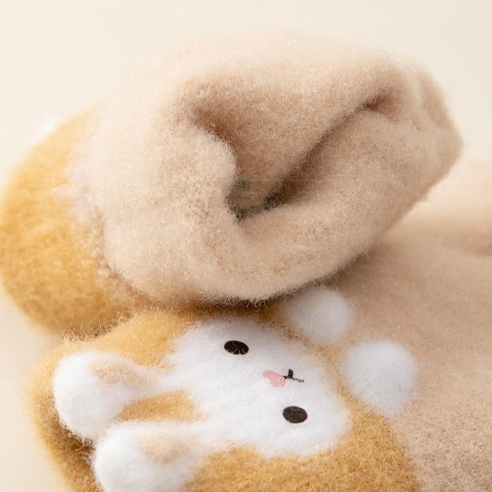 High Elasticity Cartoon Rabbit Gloves Windproof Kids Hand Warmers Knitted Gloves  For Kids