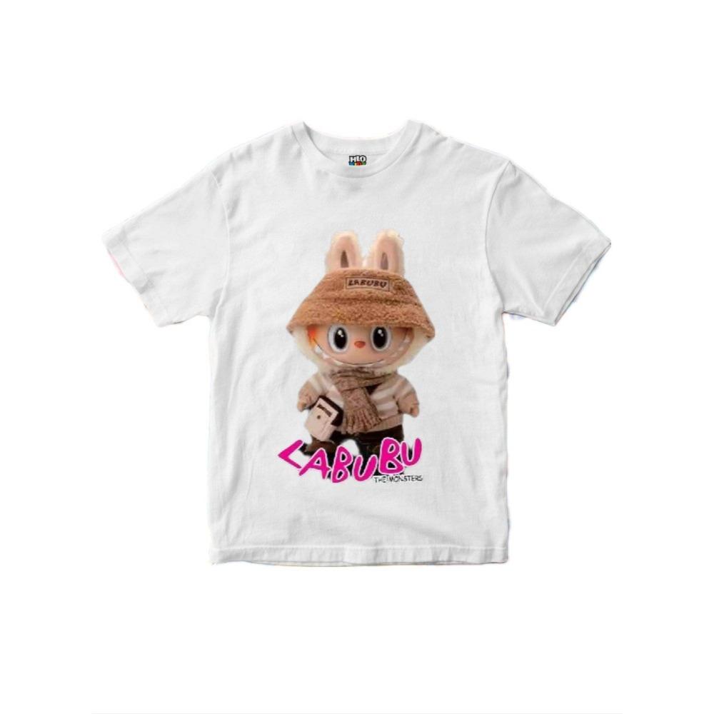 Унисекс футболка с коротким рукавом с принтом labubu, повседневный модный топ