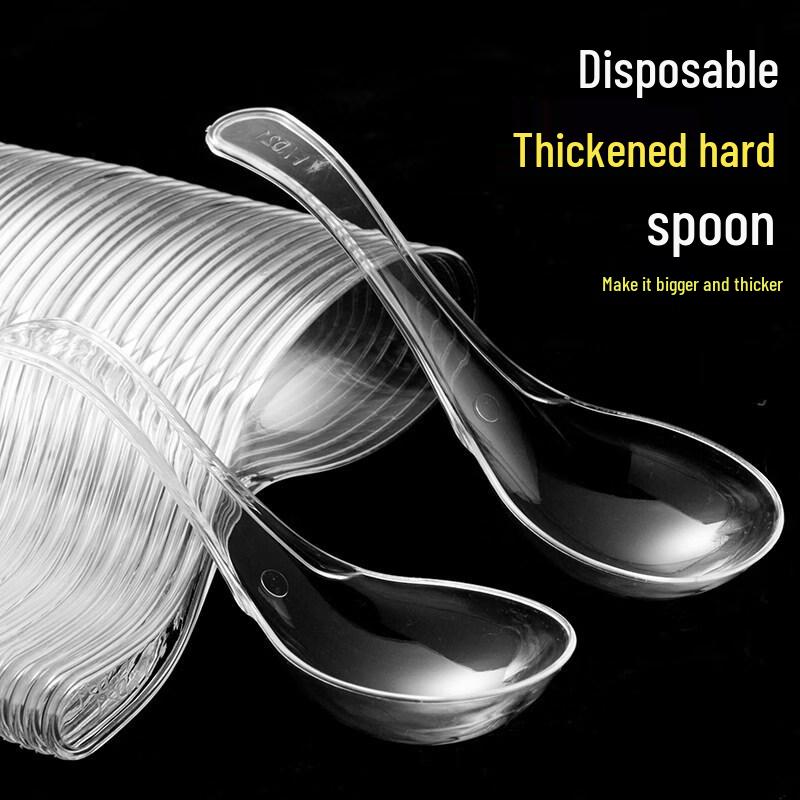 ZISIZ Crystal Clear Disposable Plastic Spoons