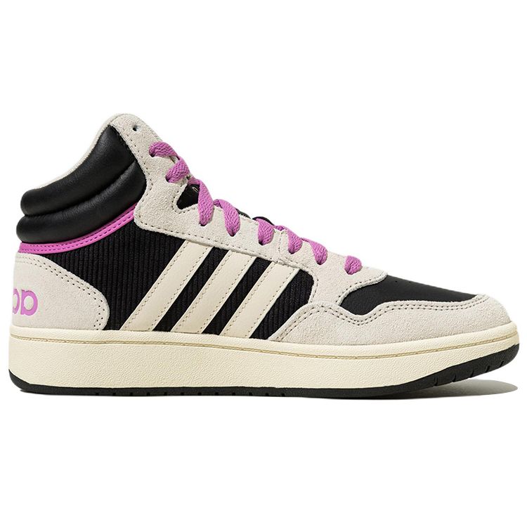 Adidas Neo Hoops 3.0 Magic Ring Удобные Легкие Прочные Нескользящие Скейтбордические Кроссовки Средней Высоты Унисекс Скейтбордические Кроссовки Черные Белые Фиолетовые HP6904