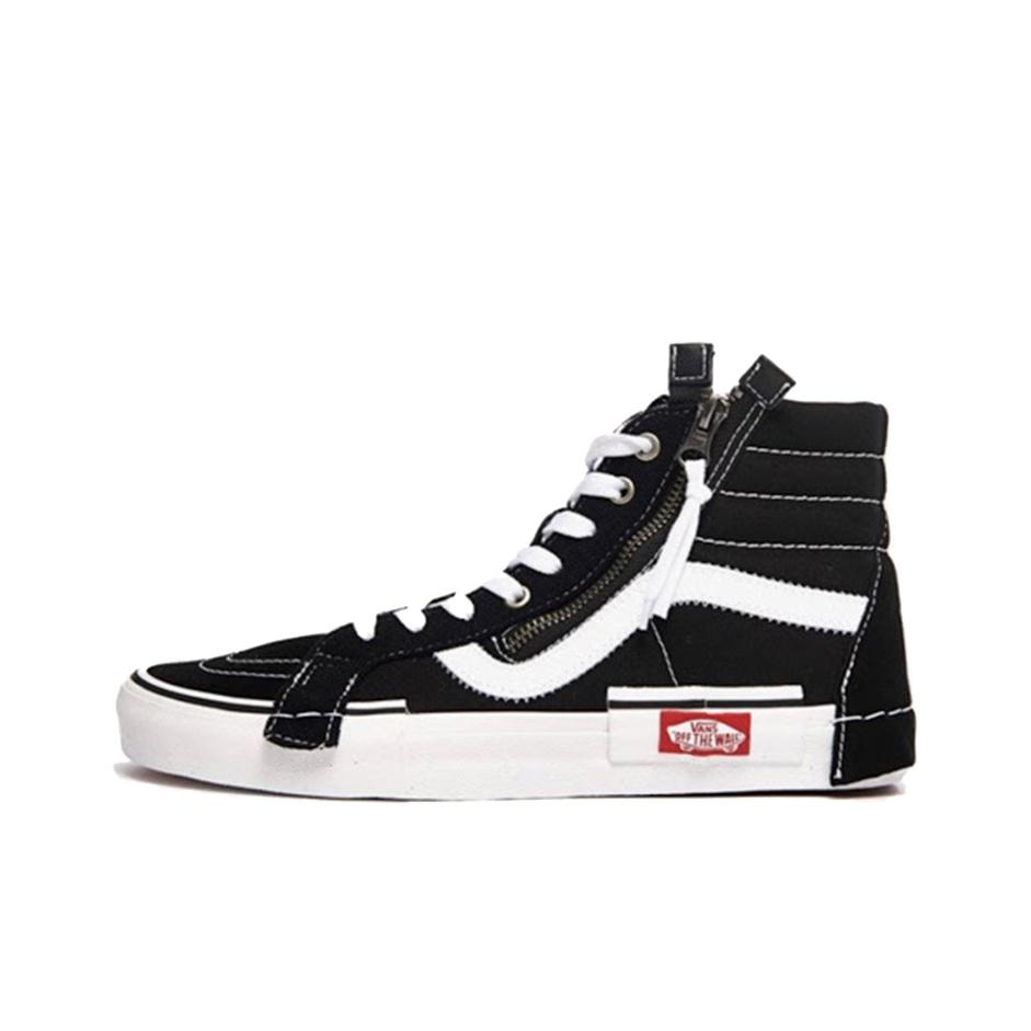 Vans Sk8 Hi Reissue Cap Деконструированные Универсальные Высокие Кеды для Скейтборда Унисекс Кроссовки Черные Белые VN0A3WM16BT
