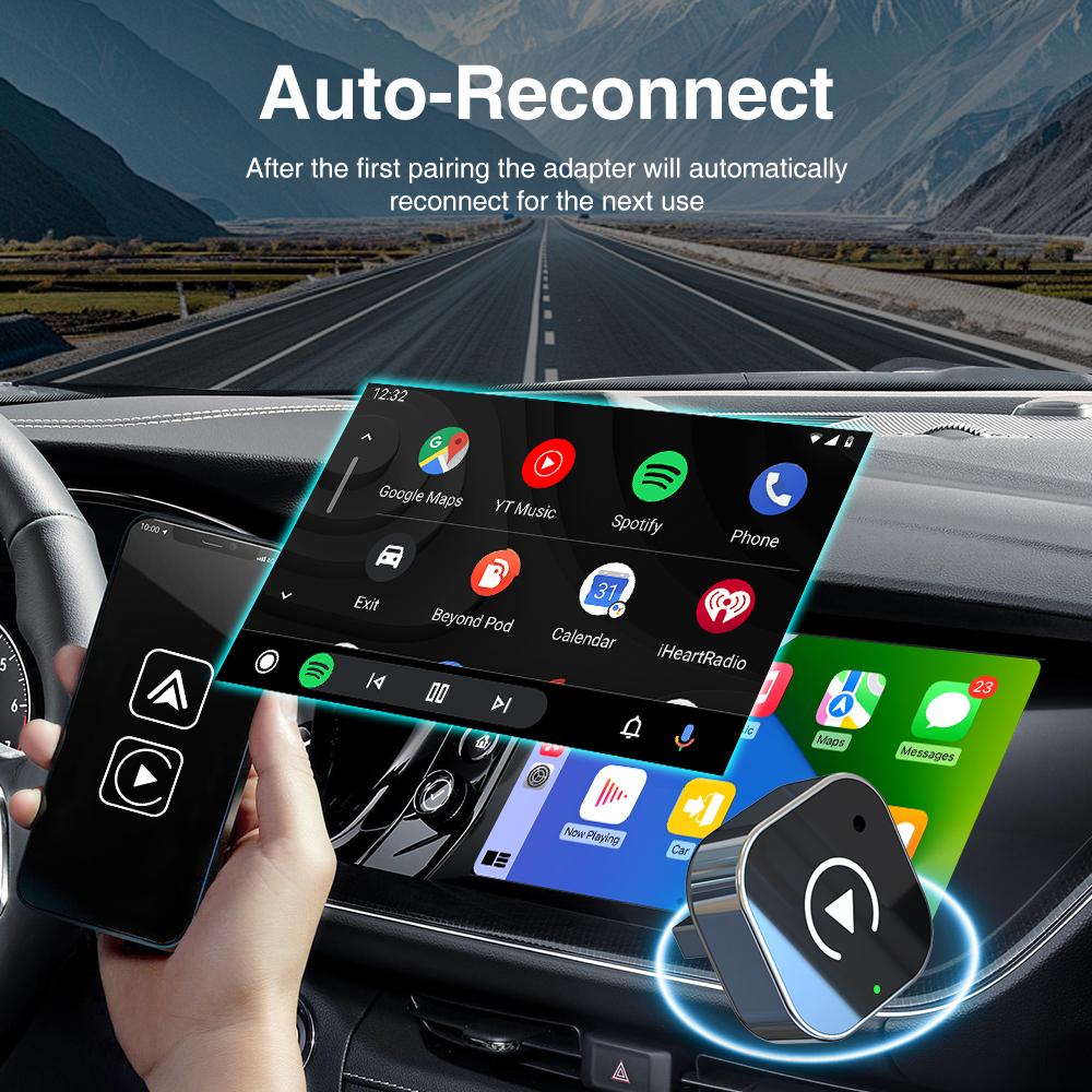 Адаптер 2 в 1 CarPlay беспроводной AI Box Android Auto Smart Dongle 2025 5G WIFI для iPhone Android для Volvo Benz Mg Kia Chery VW