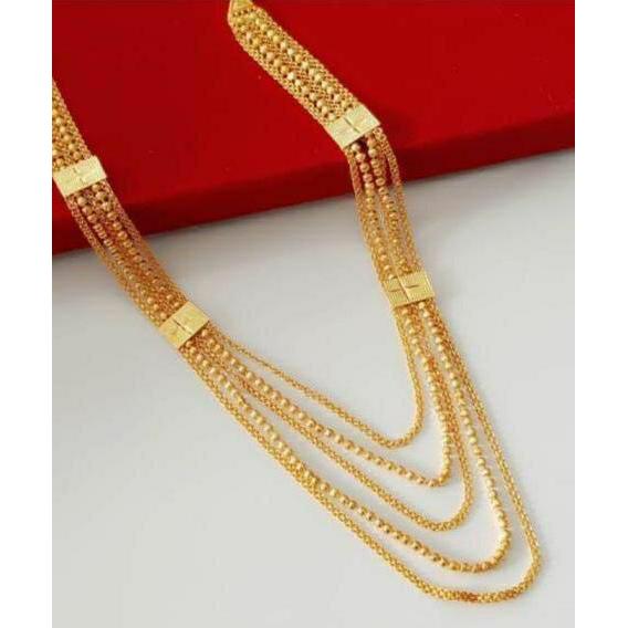 Laksh full gold 5 line Привлекательная праздничная цепочка/колье для девочек/женщин