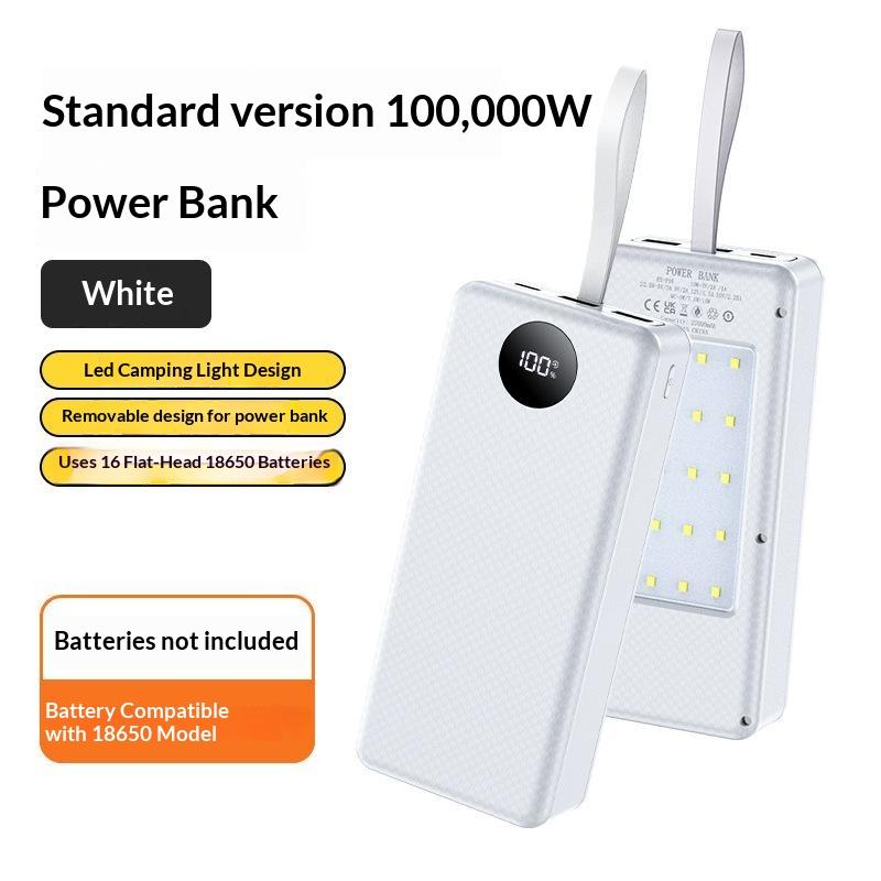 P12 12pcs 18650 Battery Power Bank Case Shell Diy Dual Usb Type C 10W 22.5W 15W Wireless Charging Battery Not Included For Phone