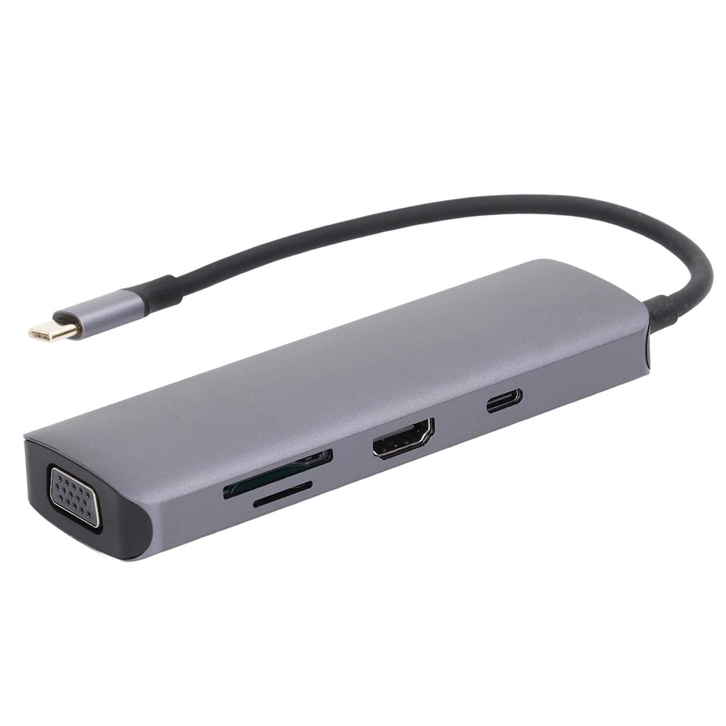 Docking Station 9 In 1 Aluminium Alloy USB Type C Hub Dual Monitors Docking Adapter 9 In 1