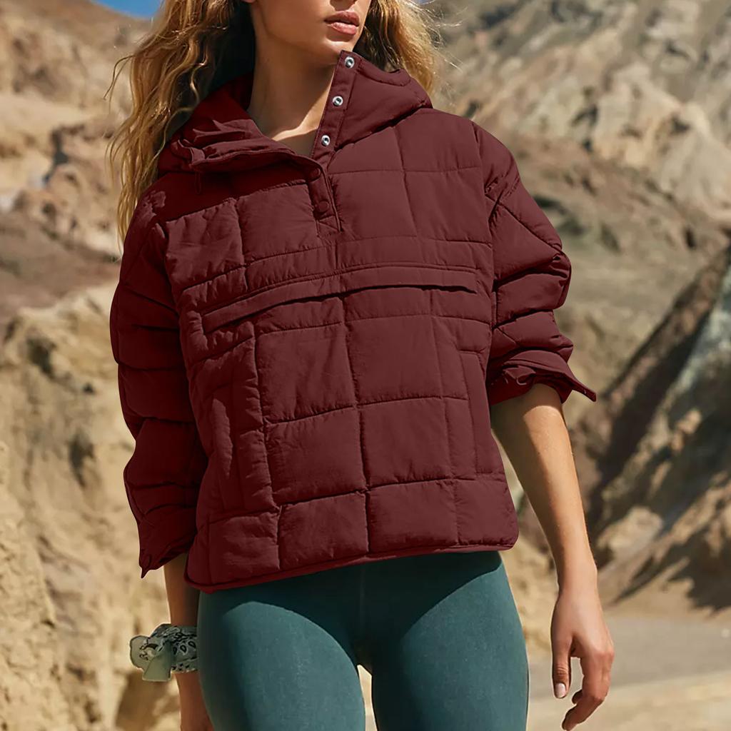 Quilted Jackets For Women Lightweight Long Sleeve Button Down Jacket Warm Winter Coat Outerwear With Pockets Casual Daily Wear for Cold Days