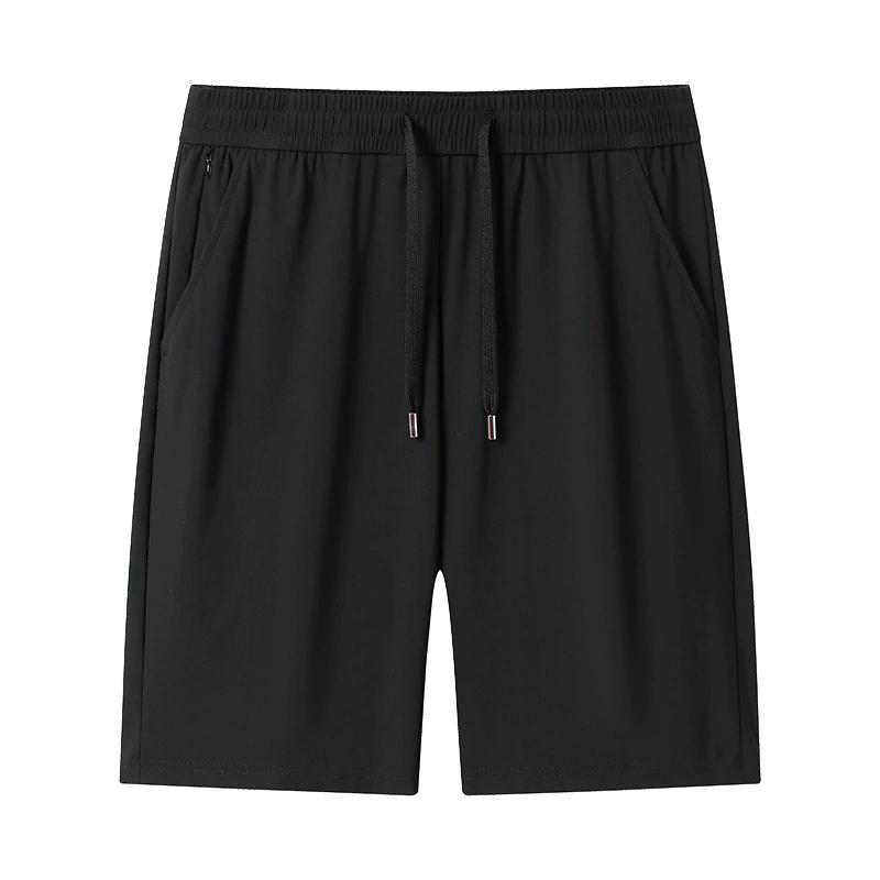 Мужские шорты Ice Silk Cool, свободный крой, быстросохнущие брюки Five Quarter большого размера для мужчин, тонкие спортивные и повседневные брюки