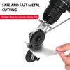Electric Drill Plate Cutter Attachment Double Headed Iron Metal Sheet Cutter Plate Punch Scissors Free Cutting Tools