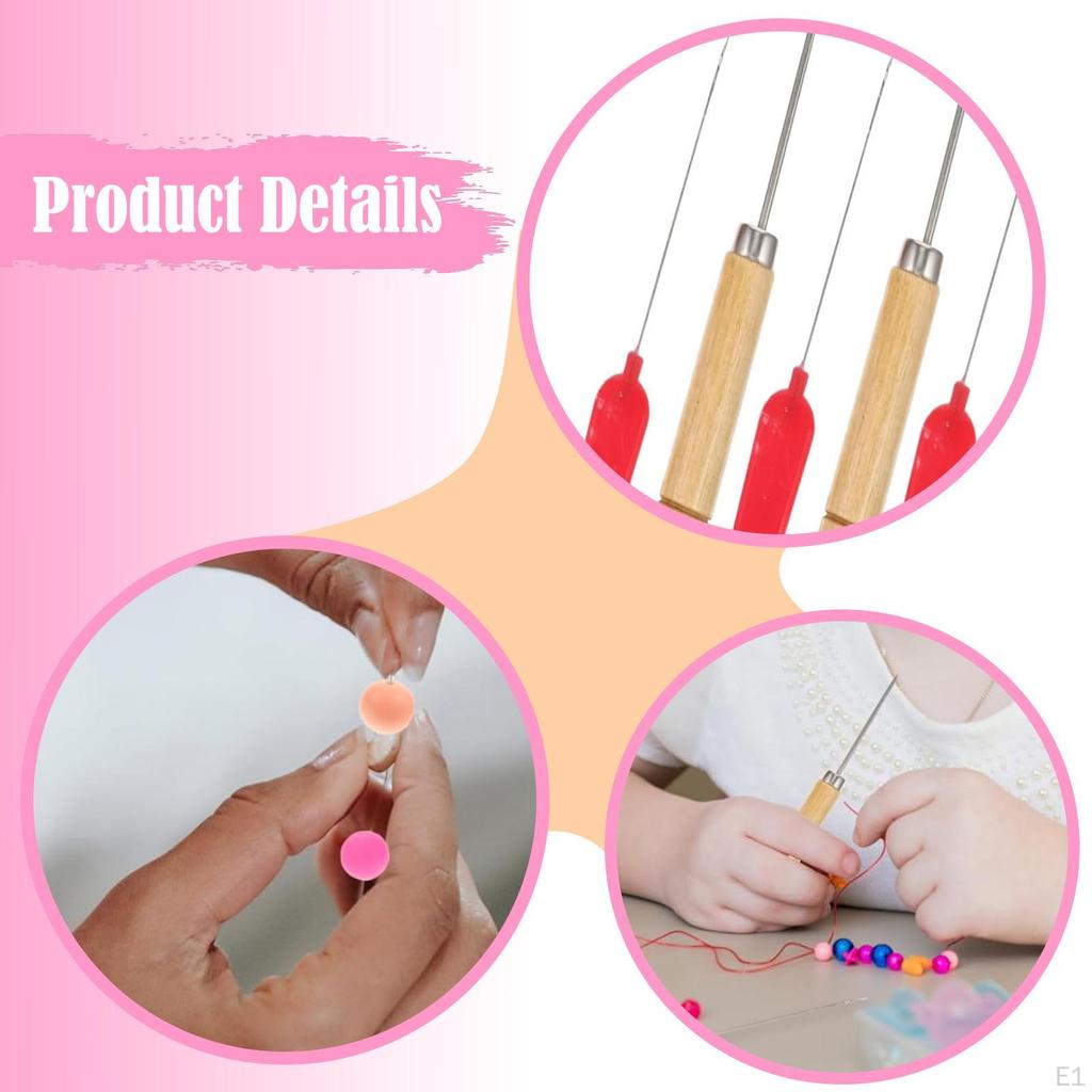 10x Beading Thread Pins Threader Compact Stainless Steel Professional Household Ergonomic Jewelry