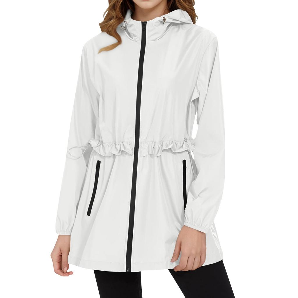 Женский плащ с капюшоном, походный костюм для занятий спортом на открытом воздухе, ветрозащитная куртка, водонепроницаемая куртка, топ