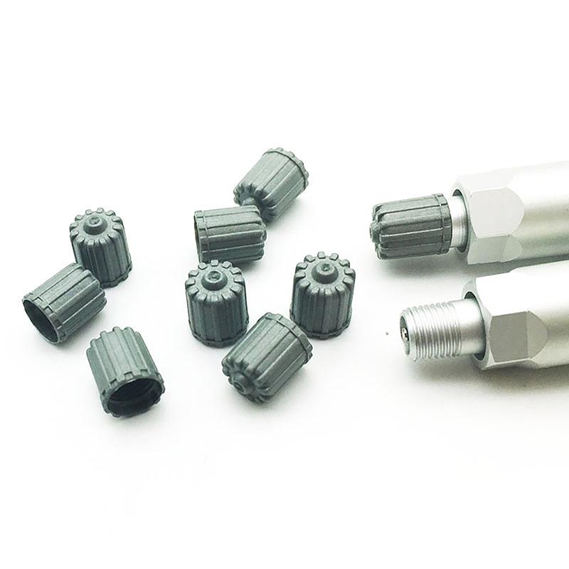 10Pcs Car Tire Valve Stem Caps Nylon Tyre Air Port Dust Covers W/ Gasket Gray Car Accessories For Auto Bike Air Valve Caps