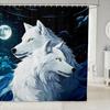 Мультяшная шторка для душа с динозаврами, кокосовая пальма, гавайская тропическая, наборы штор для ванной | Древние дикие животные, водонепроницаемые